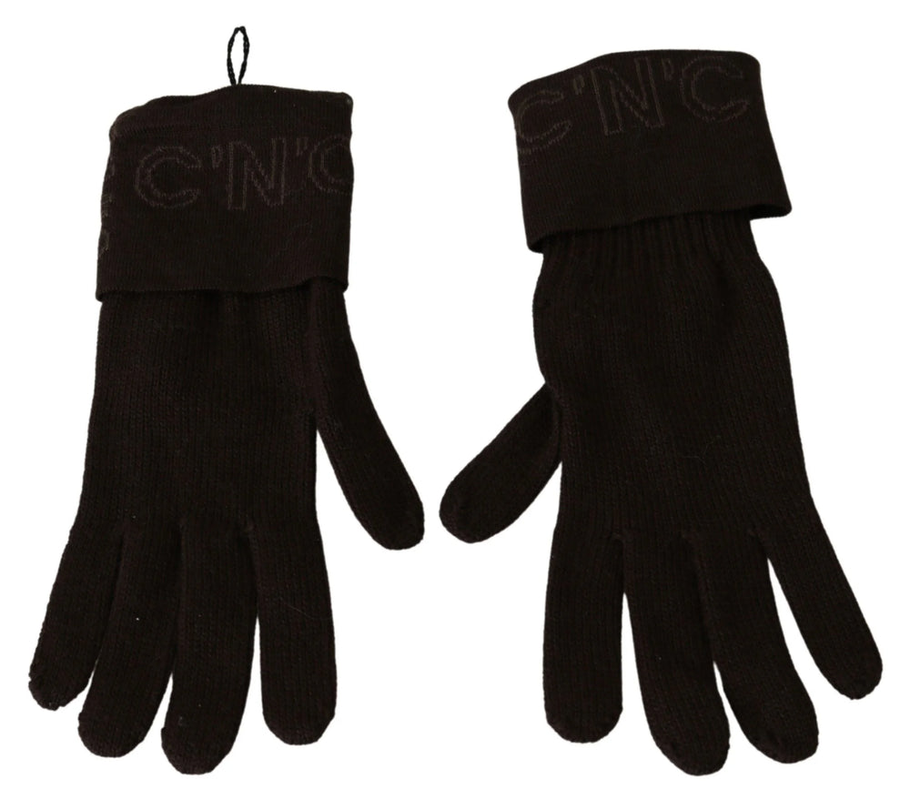 Costume National Brown Wool Knitted One Size Wrist Length Gloves - Gloves & Mittens