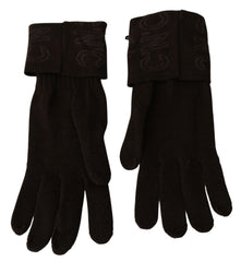 Costume National Brown Wool Knitted One Size Wrist Length Gloves - Gloves & Mittens