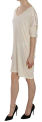 Costume National Cream Round Neck Knee Length Dress - IT44|L - Dresses