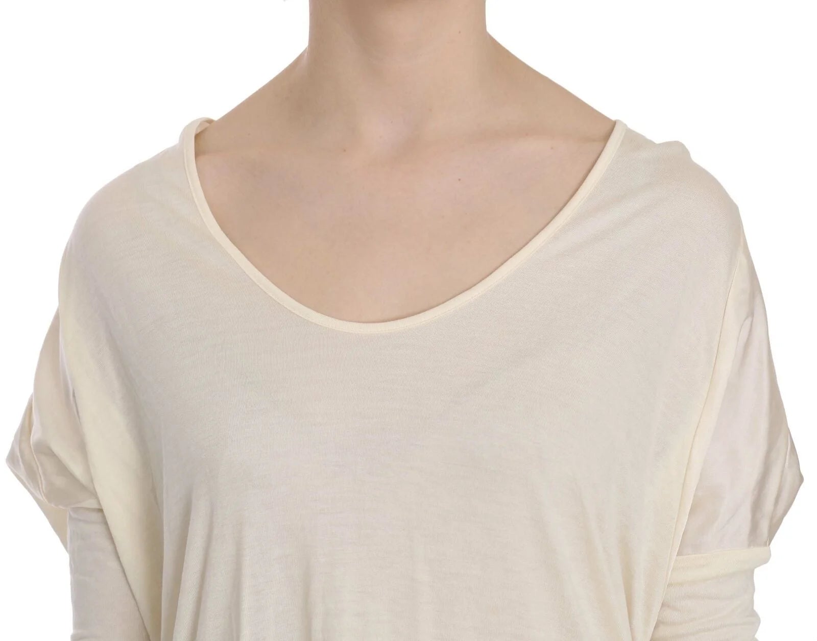 Costume National Cream Round Neck Knee Length Dress - IT44|L - Dresses