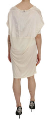 Costume National Cream Round Neck Knee Length Dress - IT44|L - Dresses