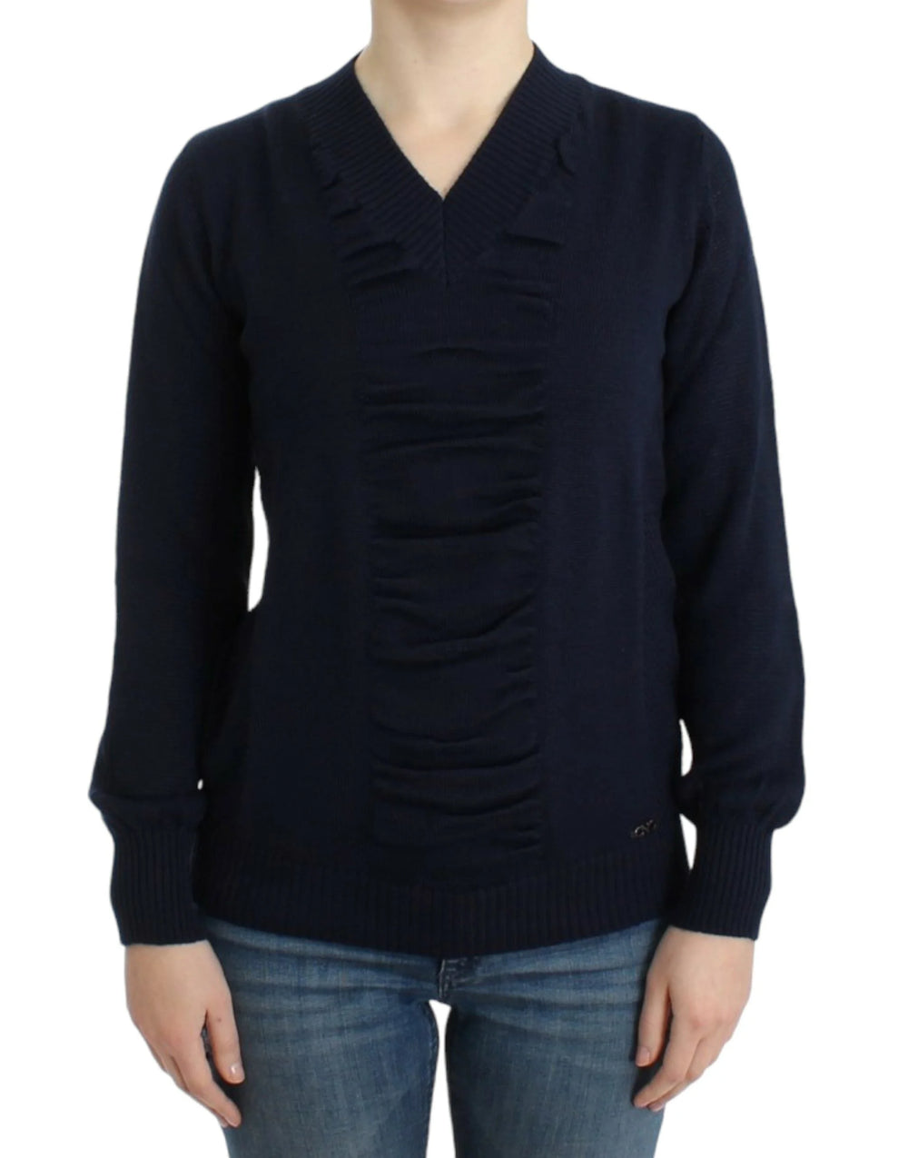 Costume National Dark blue V-neck wool sweater - Sweaters