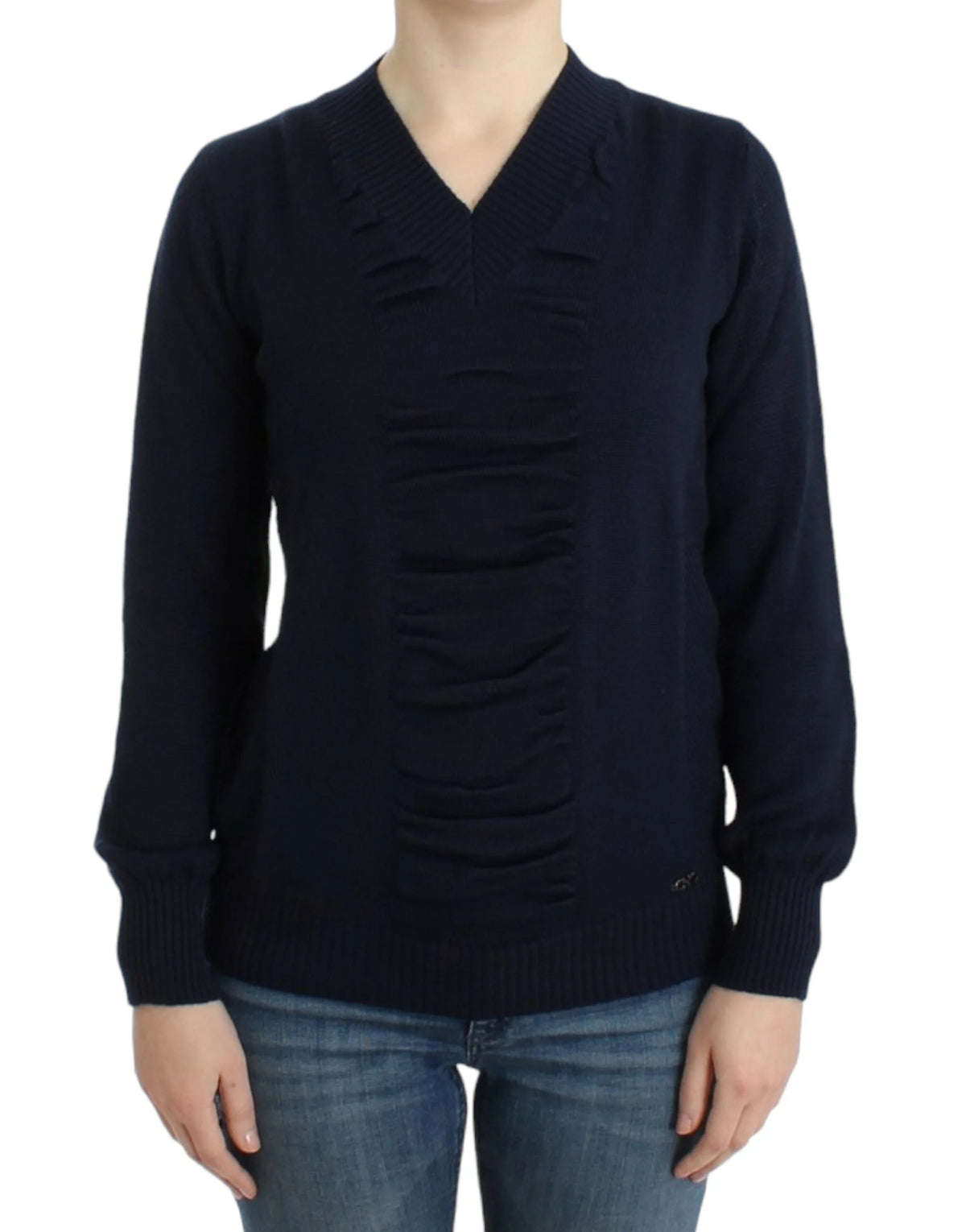 Costume National Dark blue V-neck wool sweater - Sweaters