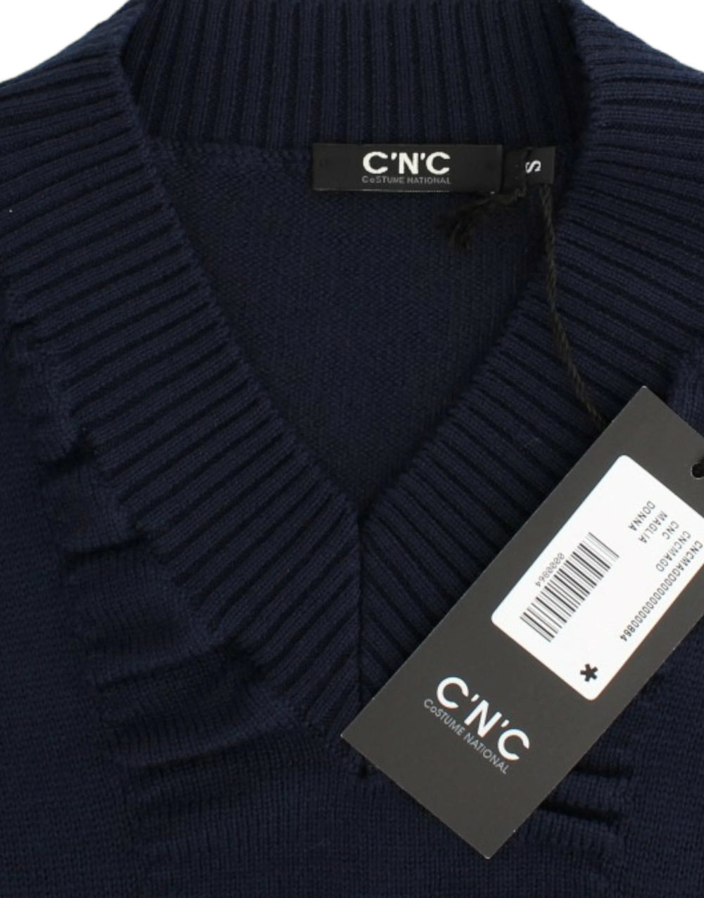 Costume National Dark blue V-neck wool sweater - Sweaters
