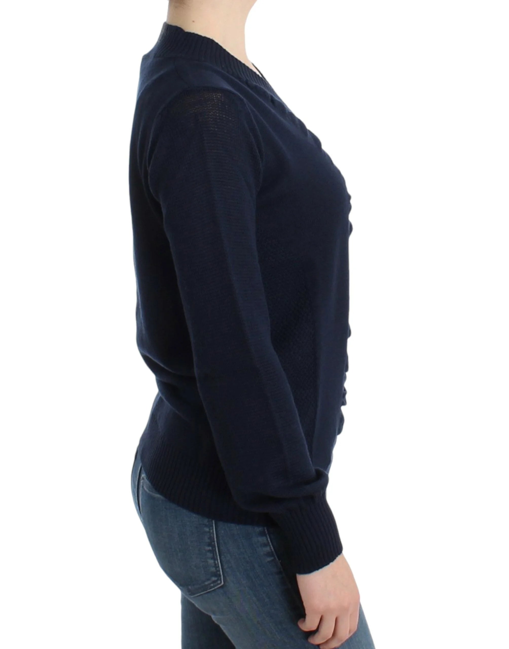 Costume National Dark blue V-neck wool sweater - Sweaters