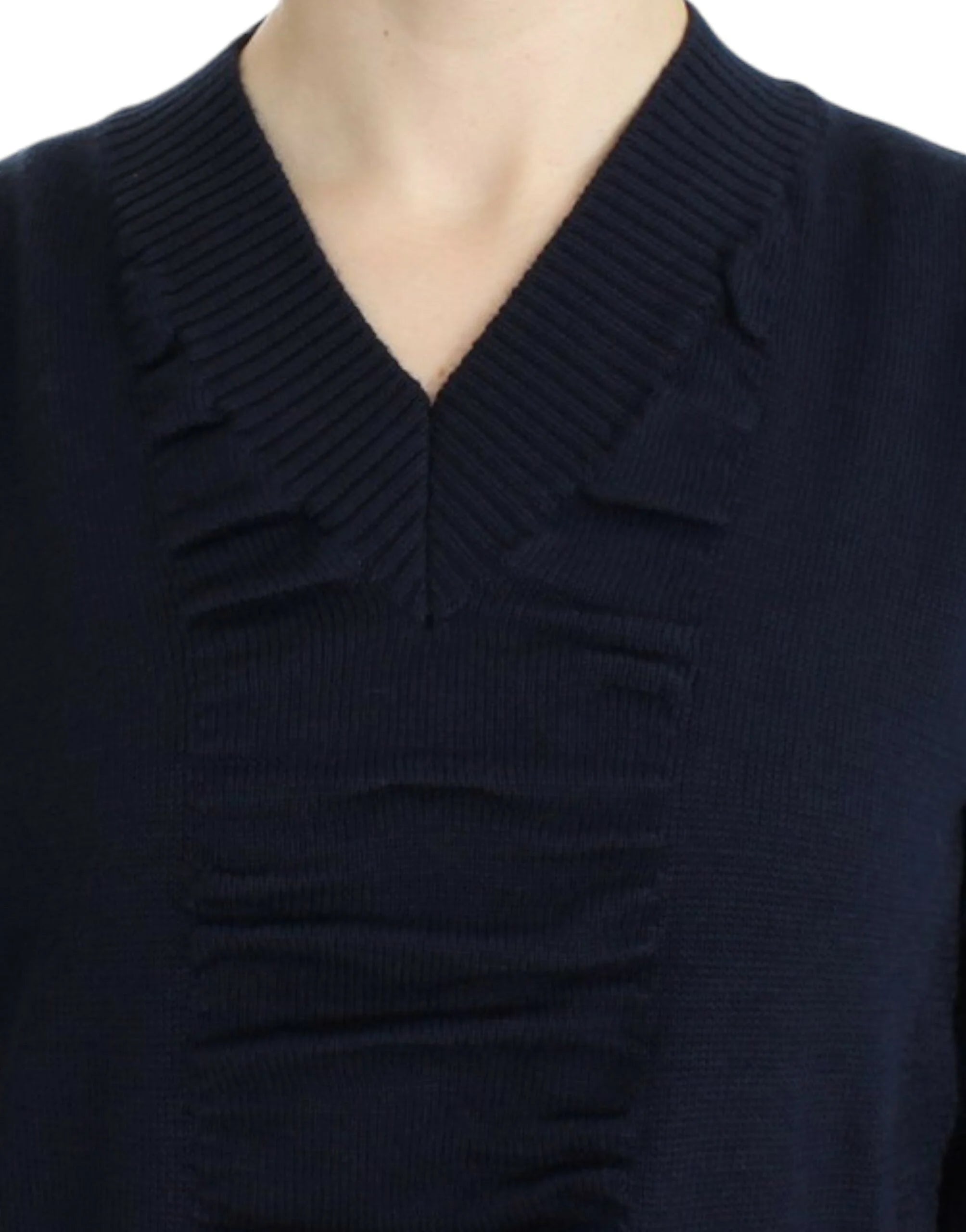 Costume National Dark blue V-neck wool sweater - Sweaters