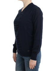 Costume National Dark blue V-neck wool sweater - Sweaters