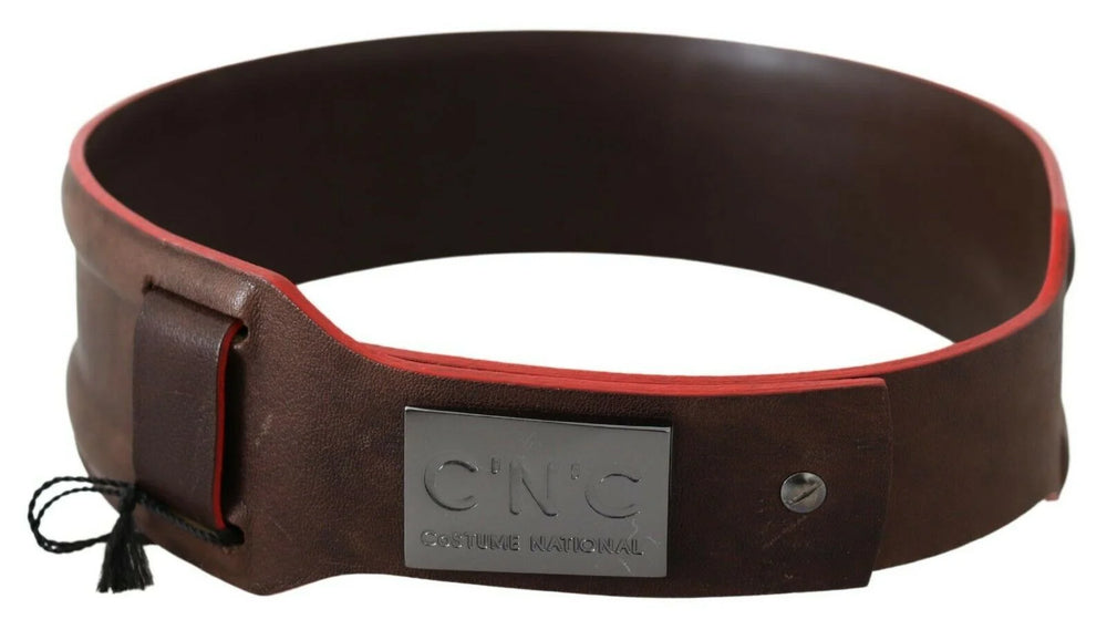 Costume National Dark Brown Genuine Leather Belt - 70 cm / 28 Inches - Belts