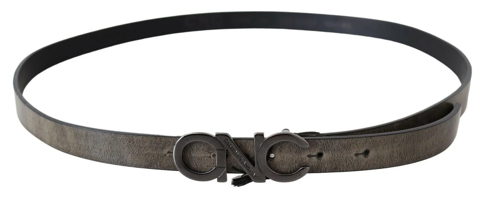 Costume National Dark Brown Leather Letter Logo Buckle Belt - 100 cm / 40 Inches - Belts
