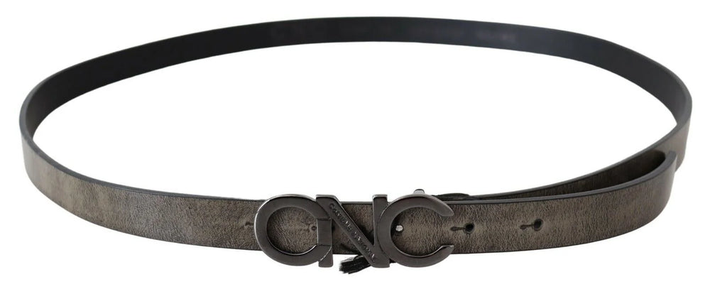 Costume National Dark Brown Leather Letter Logo Buckle Belt - 100 cm / 40 Inches - Belts