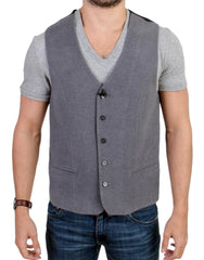 Costume National Gray cotton blend casual vest - IT48 | M - Vests