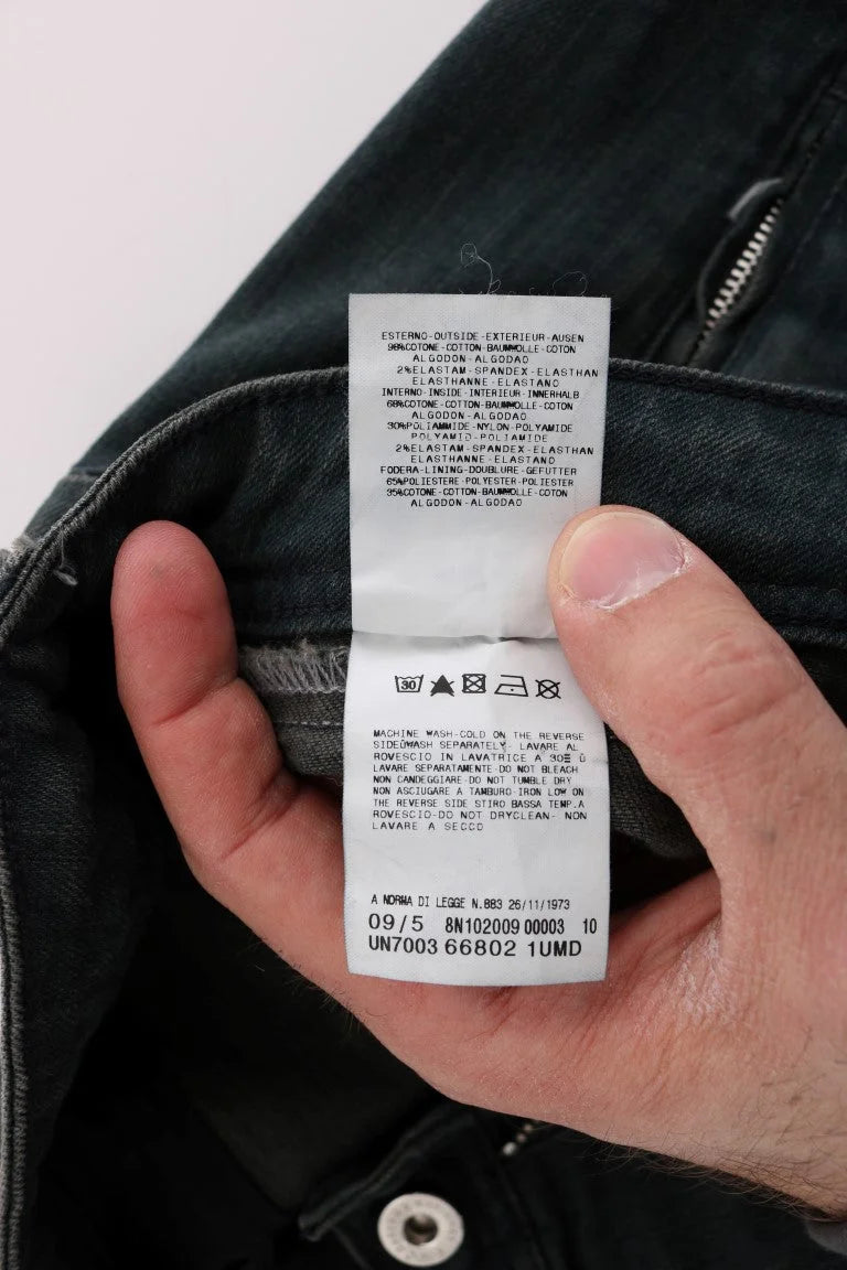 Costume National Gray Cotton Superslim Denim Jeans - Jeans