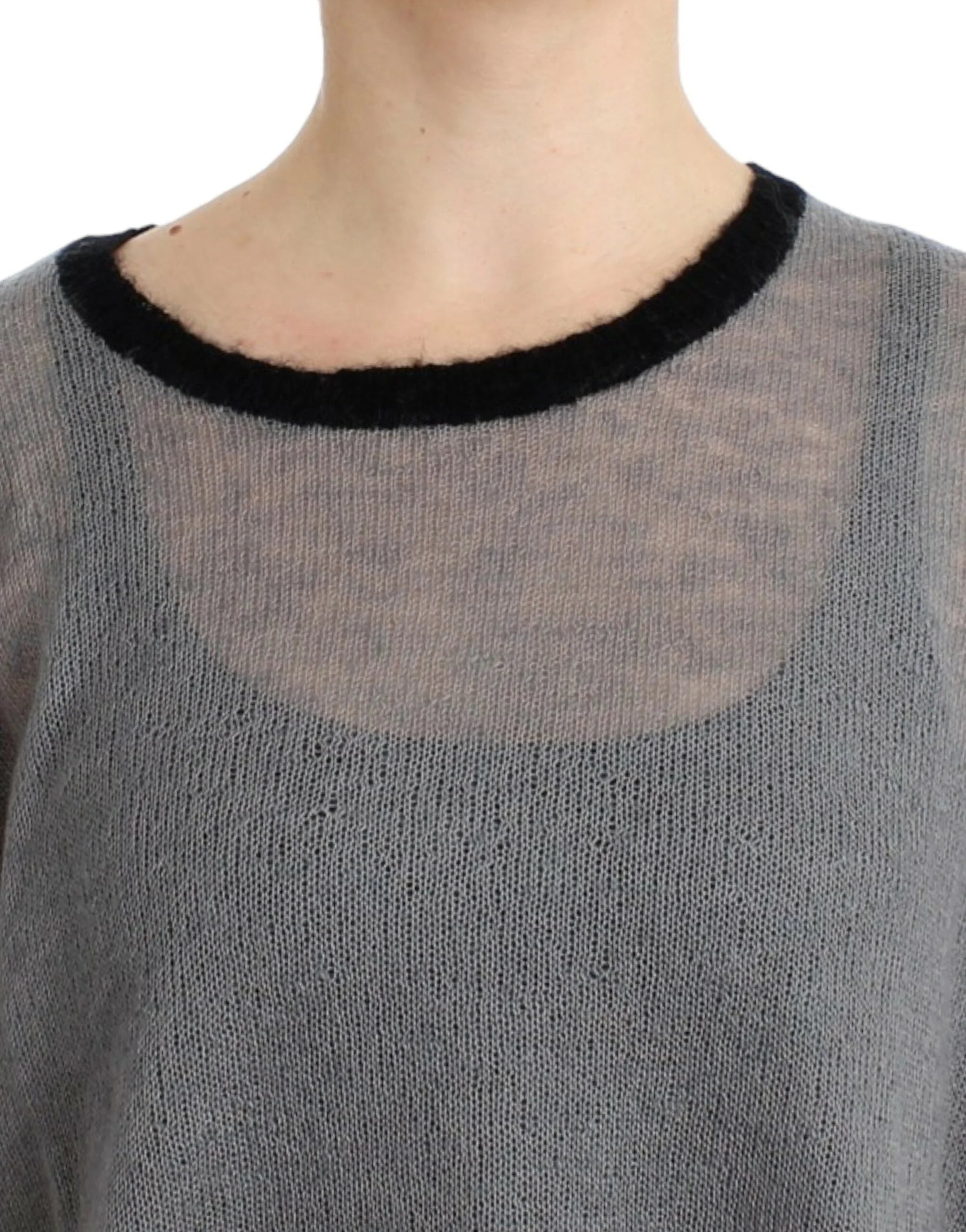 Costume National Gray embellished asymmetric sweater - L - Sweaters