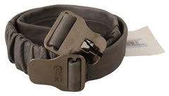 Costume National Gray Leather Silver Buckle Waist Belt - 85 cm / 34 Inches - Belts