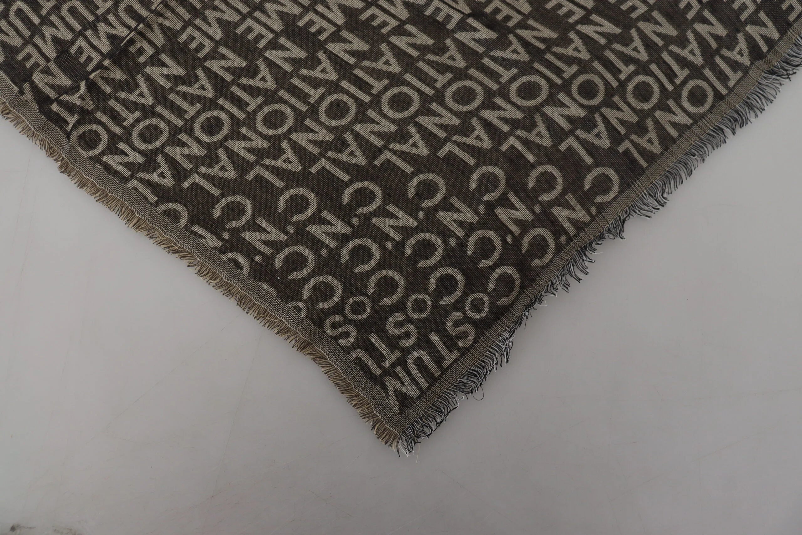 Costume National Gray Logo Knit Neck Wrap Shawl Scarf - Scarves & Shawls