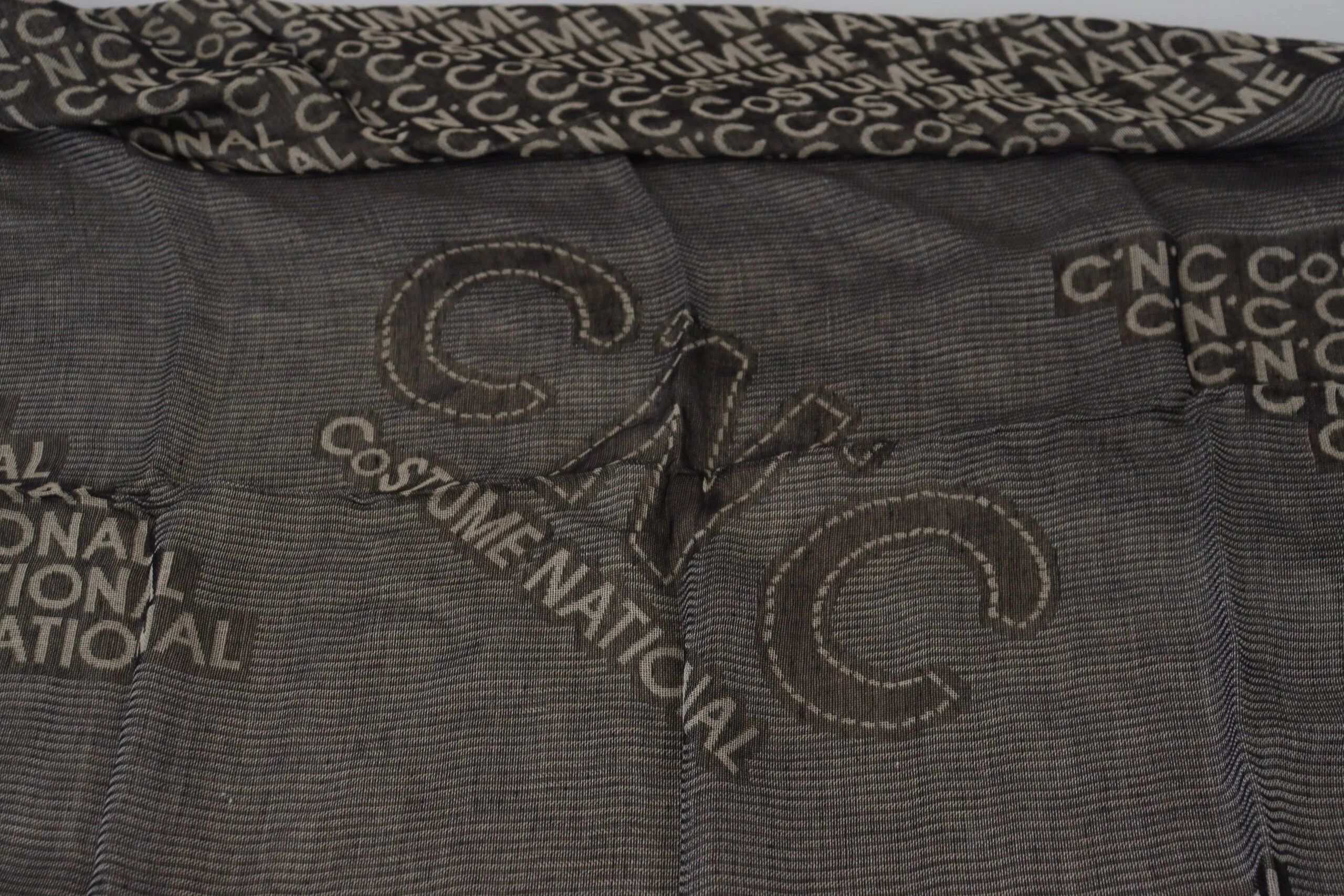 Costume National Gray Logo Knit Neck Wrap Shawl Scarf - Scarves & Shawls