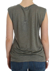 Costume National Gray print sleeveless t-shirt - T-Shirts