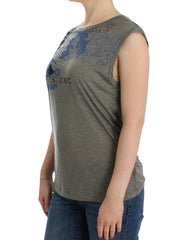 Costume National Gray print sleeveless t-shirt - T-Shirts