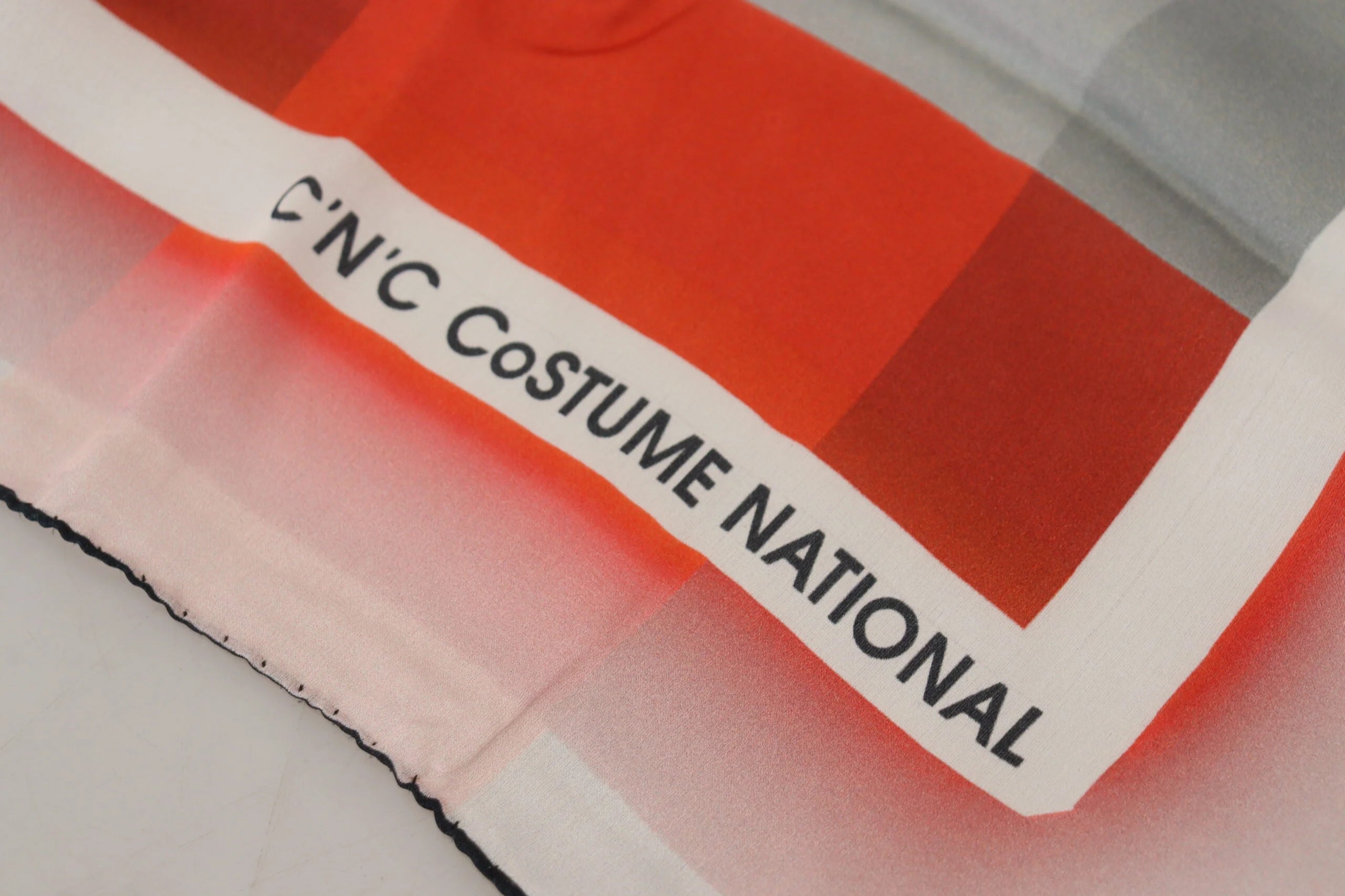 Costume National Gray Red Shawl Foulard Wrap Scarf - Scarves & Shawls