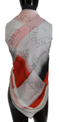 Costume National Gray Red Shawl Foulard Wrap Scarf - Scarves & Shawls