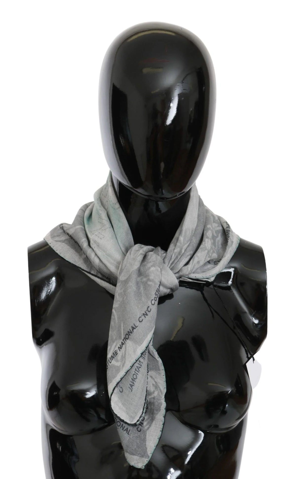 Costume National Gray Silk Shawl Foulard Wrap Scarf - Scarves & Shawls