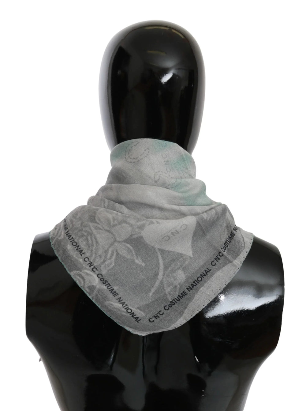 Costume National Gray Silk Shawl Foulard Wrap Scarf - Scarves & Shawls