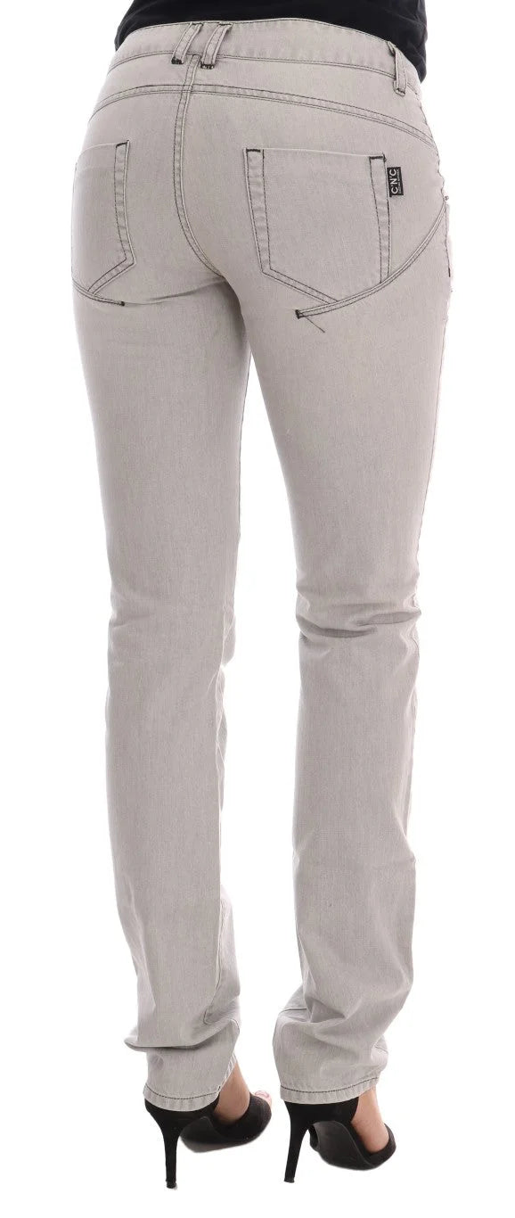 Costume National Gray Wash Cotton Slim Jeans - W26 - Jeans