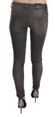 Costume National Gray Washed Low Waist Skinny Jeans - W26
