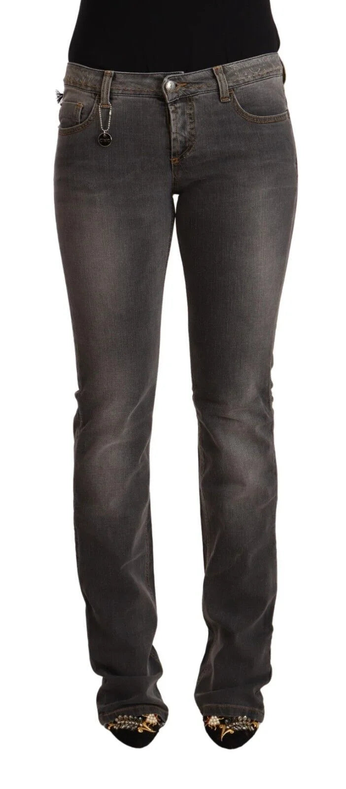 Costume National Gray Washed Low Waist Straight Denim Jeans - W28 - Jeans