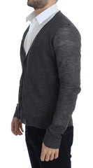 Costume National Gray Wool Button Cardigan Sweater - IT50 | L - Cardigans