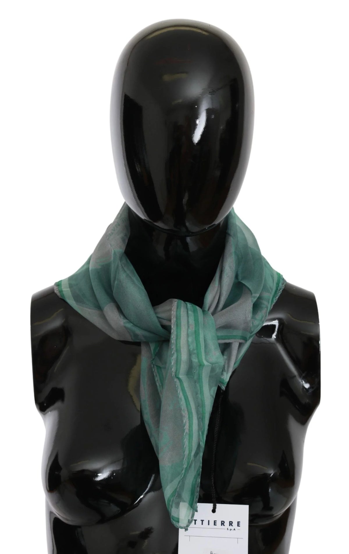 Costume National Green Silk Shawl Foulard Wrap Scarf - Scarves & Shawls