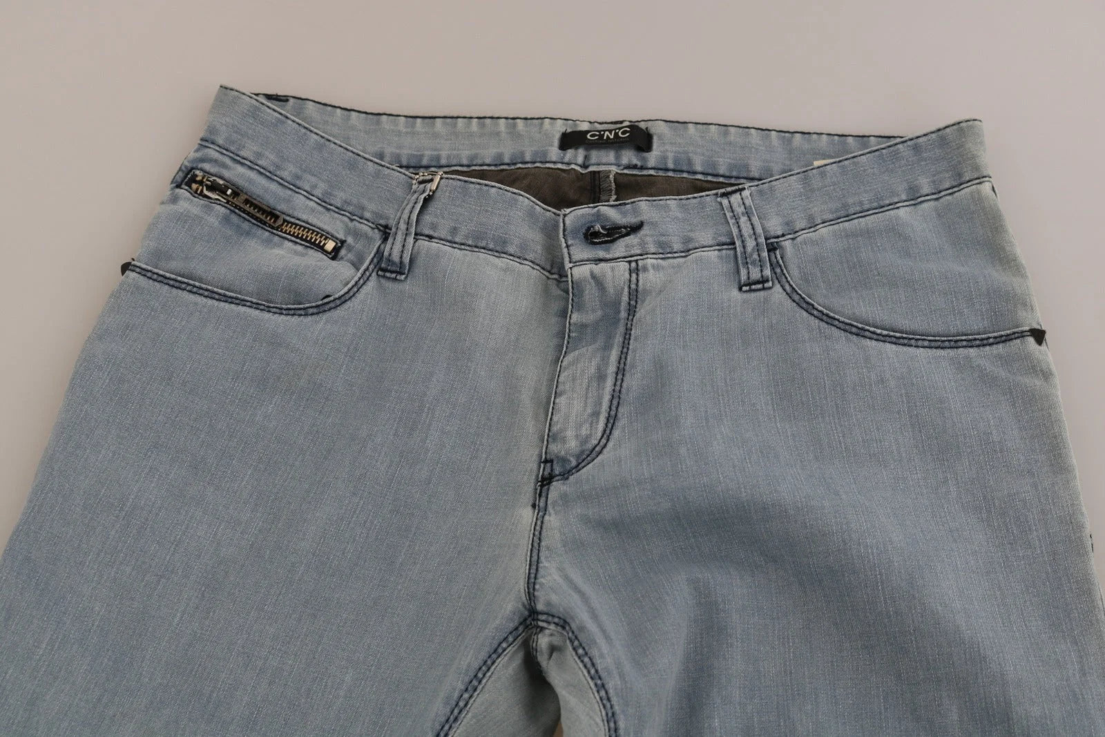 Costume National Light Blue Mid Waist Skinny Denim Jeans - W30