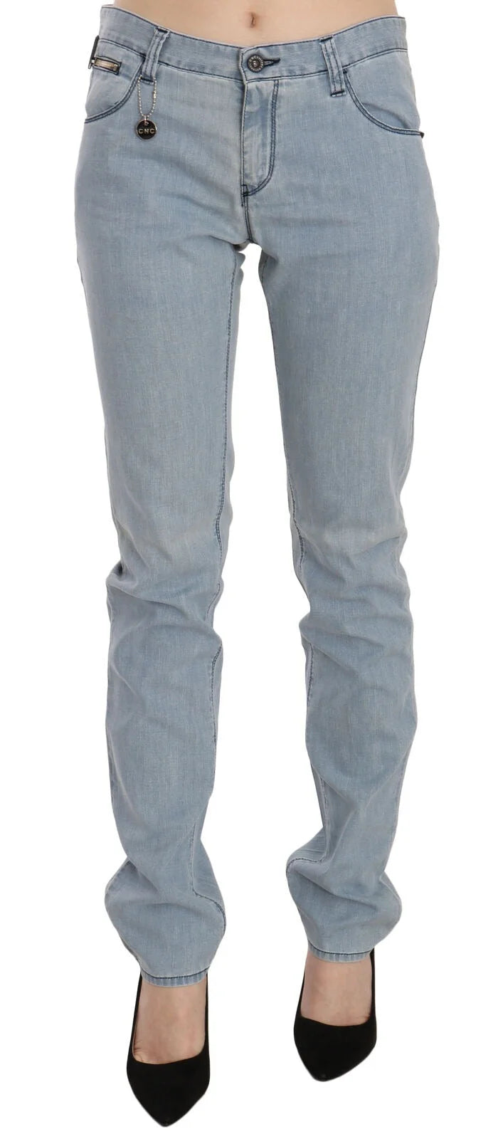 Costume National Light Blue Mid Waist Skinny Denim Jeans - W30
