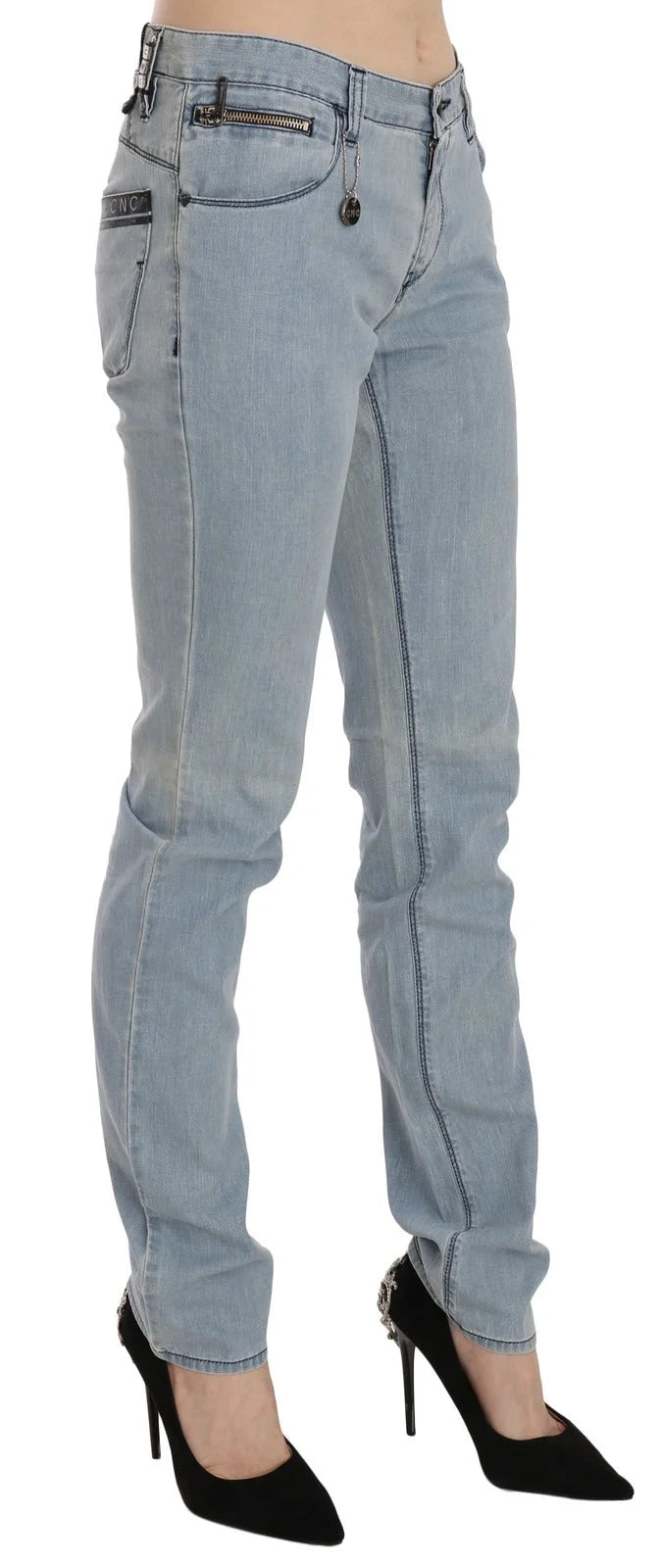 Costume National Light Blue Mid Waist Skinny Denim Jeans - W30