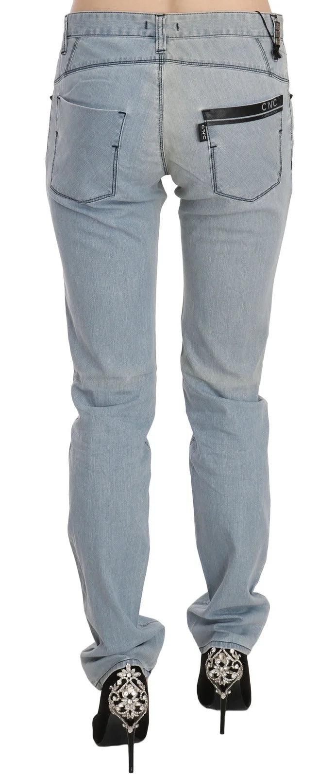 Costume National Light Blue Mid Waist Skinny Denim Jeans - W30