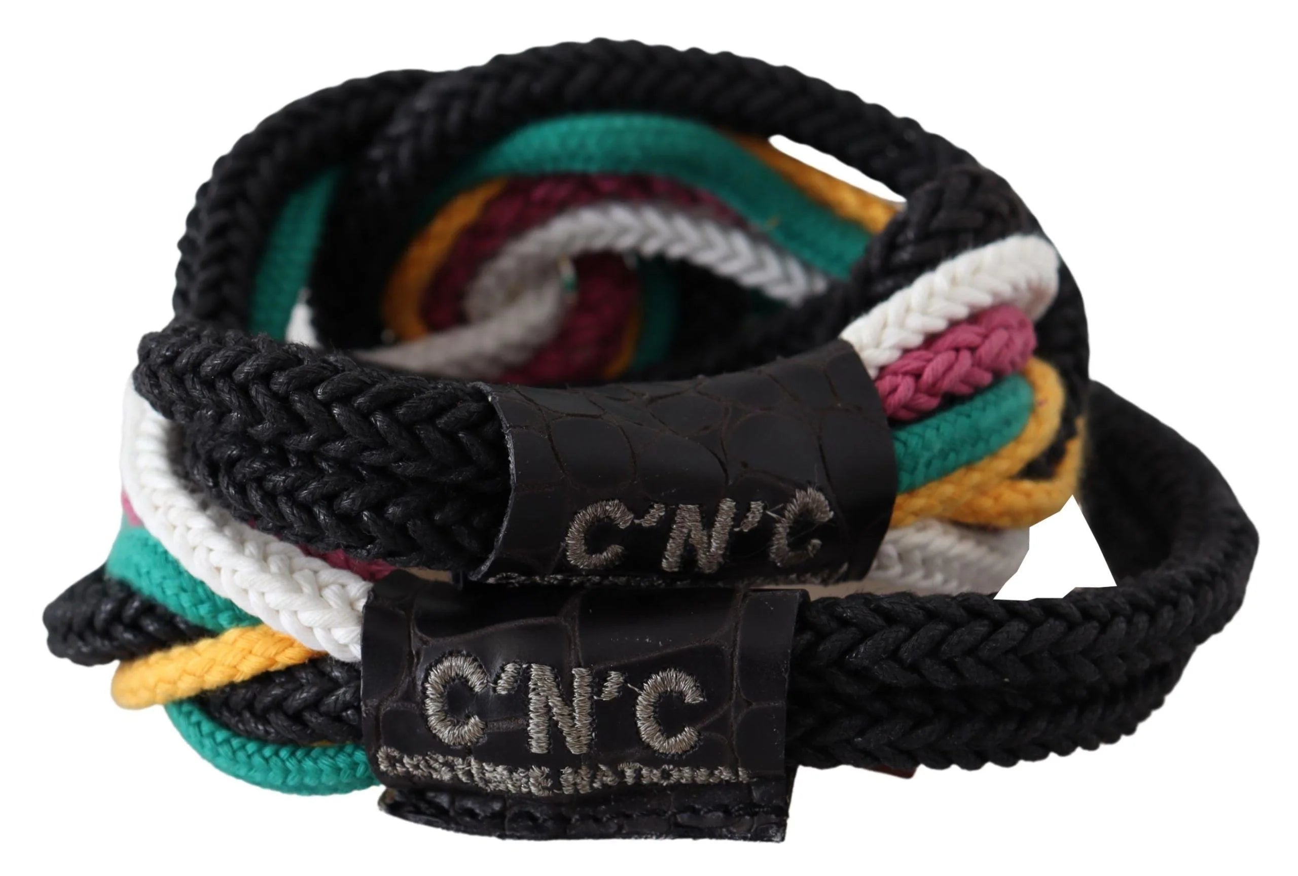 Costume National Multicolor Rope Leather Rustic Hook Buckle Belt - 90 cm / 36 Inches - Belts