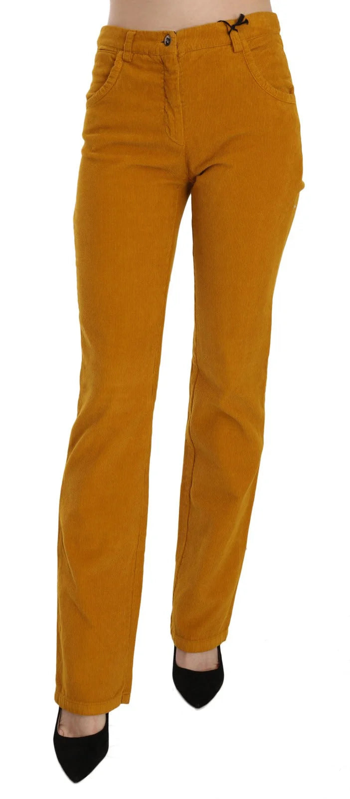Costume National Orange High Waist Straight Trouser Pants - W26