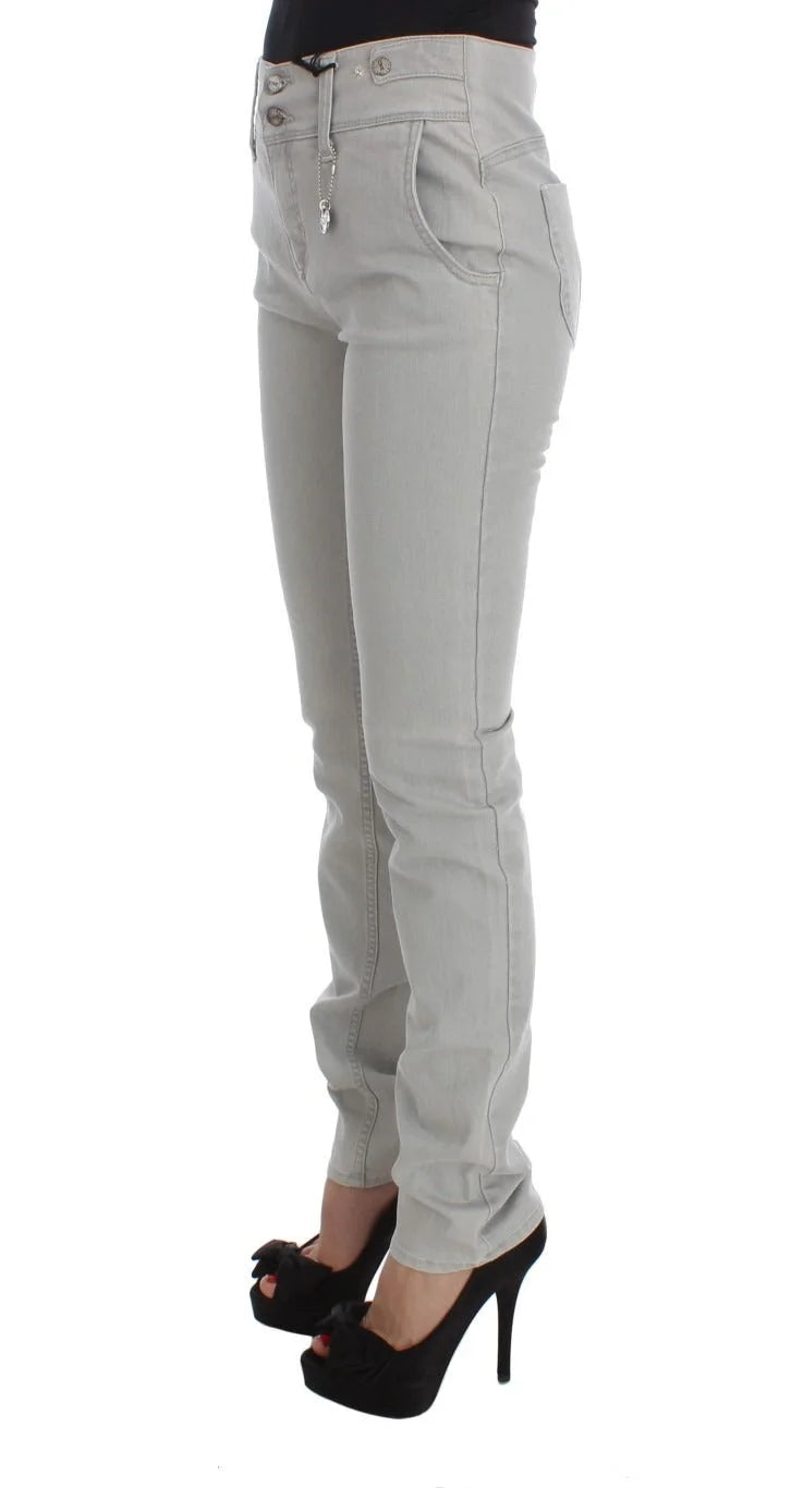 Costume National Pants Gray Cotton Blend Super Slim Fit Jeans - W26