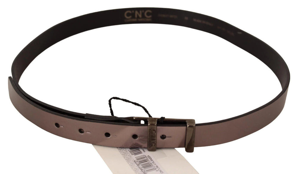 Costume National Pink Metallic Leather Buckle Belt - 85 cm / 34 Inches - Belts