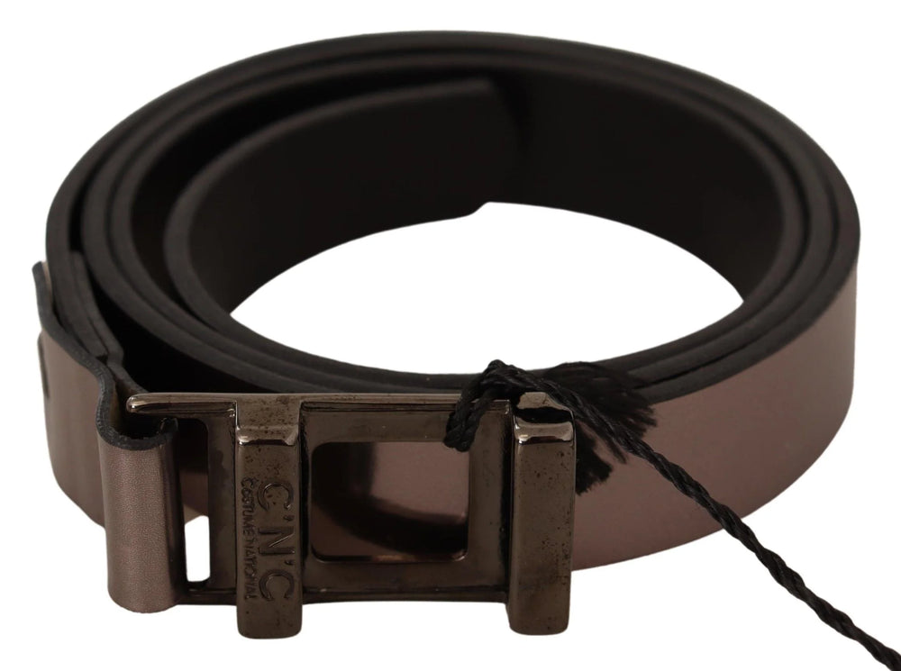 Costume National Pink Metallic Leather Buckle Belt - 85 cm / 34 Inches - Belts