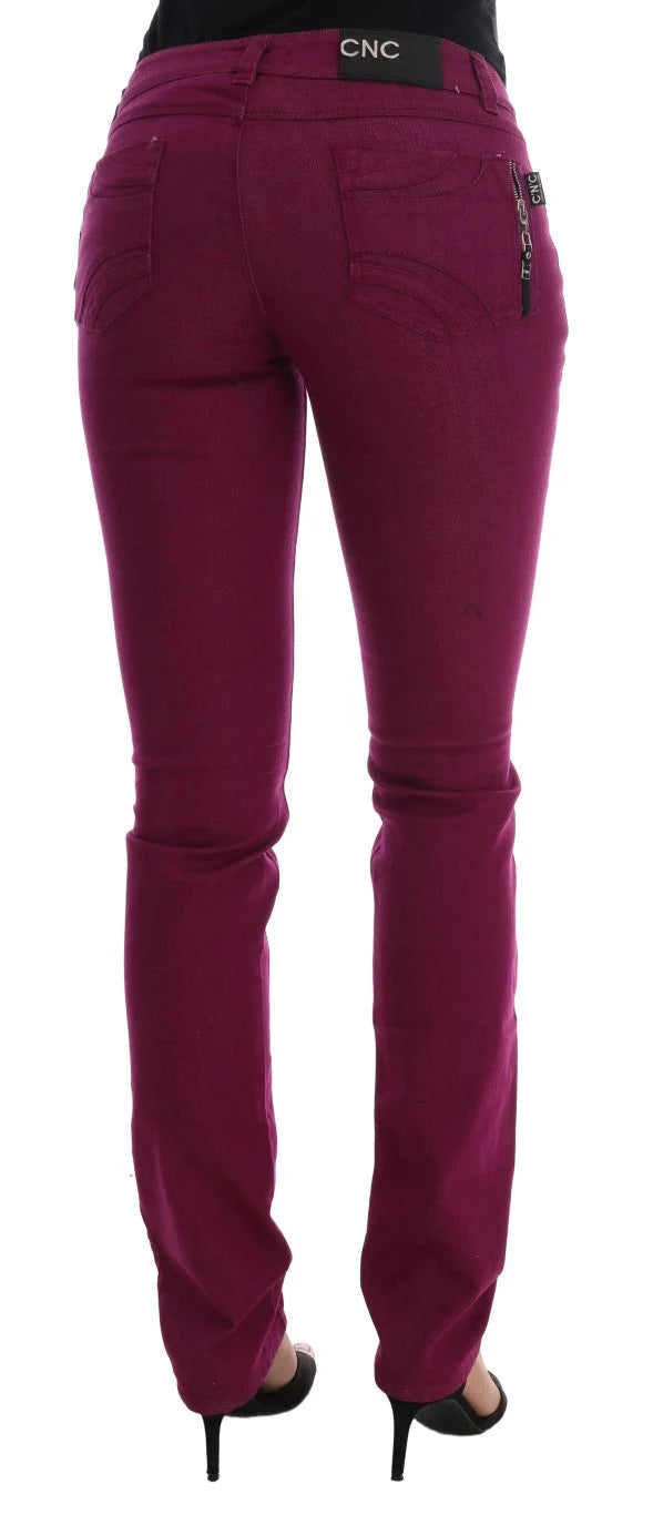 Costume National Purple Cotton Stretch Slim Denim Jeans - Jeans