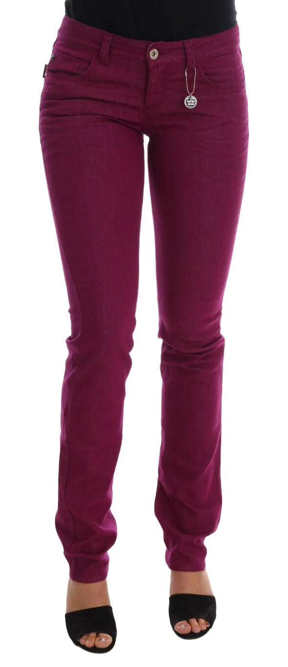 Costume National Purple Cotton Stretch Slim Denim Jeans - Jeans