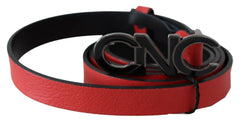 Costume National Red Reversible Leather Logo Belt - 85 cm / 34 Inches - Belts