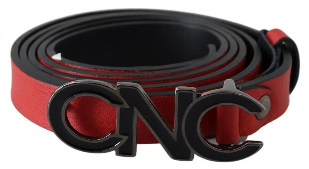 Costume National Red Reversible Leather Logo Belt - 85 cm / 34 Inches - Belts