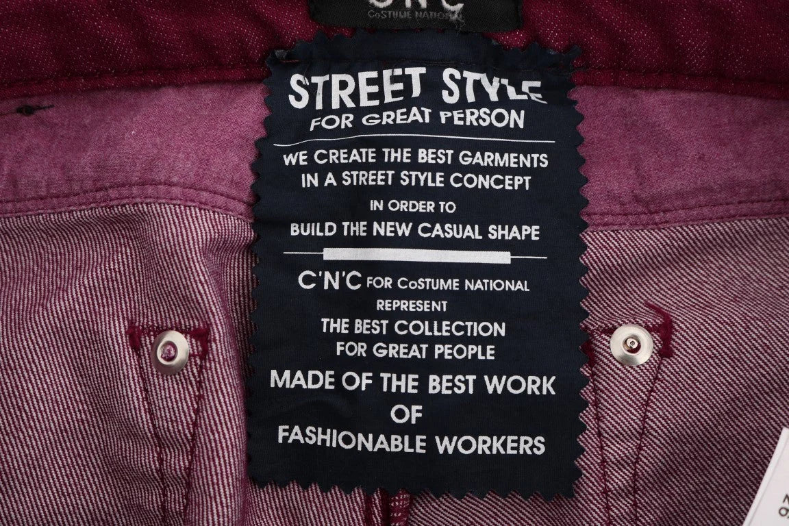 Costume National Red Wash Cotton Stretch Denim Jeans - W26 - Jeans