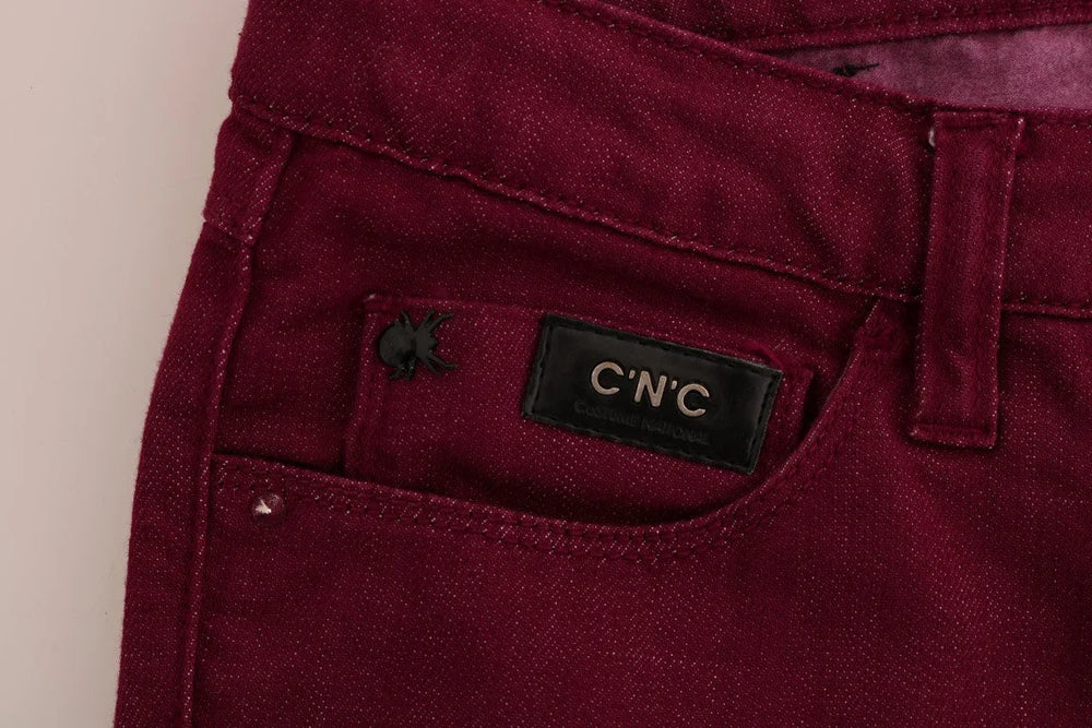 Costume National Red Wash Cotton Stretch Denim Jeans - W26 - Jeans