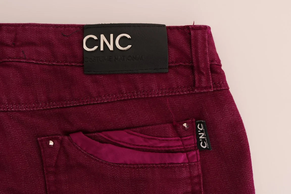 Costume National Red Wash Cotton Stretch Denim Jeans - W26 - Jeans