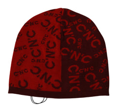 Costume National Red Wool Blend Branded Beanie Hat - Beanies