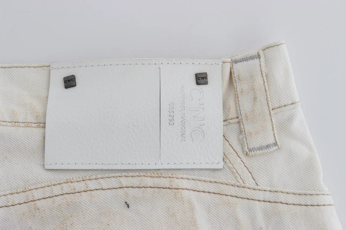 Costume National White Cotton Slim Fit Bootcut Jeans - W26 - Jeans