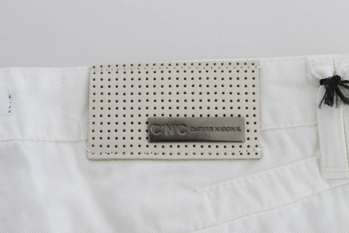 Costume National White Cotton Slim Fit Denim Bootcut Jeans - Jeans